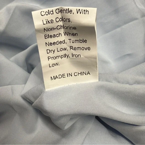 SHEIN Light Blue Midi Dress with Puff Sleeves - Picture 8 of 9